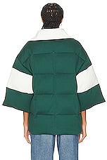 Moncler Genius x Palm Angels Zip Up Cardigan in Green White Stripe, view 3, click to view large image.