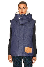 Moncler Genius 1 Moncler JW Anderson Dalby Denim Vest in Blue, view 2, click to view large image.