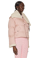 Moncler Genius 1 Moncler JW Anderson Penygardner Denim Jacket in Pink, view 3, click to view large image.