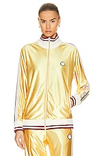 Moncler Genius x Palm Angels Zip Up Cardigan in Gold, view 2, click to view large image.