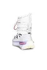Moncler Genius x Adidas Nmd Mid Ankle Boots in White, view 3, click to view large image.