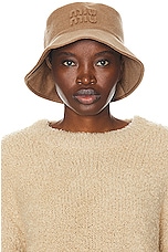 Miu Miu Cappelli Bucket Hat in Cammello, view 2, click to view large image.