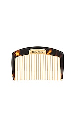 Miu Miu Hair Comb in Oro Tartaruga, view 1, click to view large image.