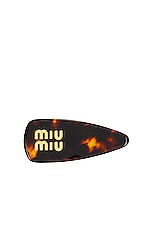 Miu Miu Hair Clip in Oro Tartaruga, view 1, click to view large image.