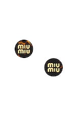 Miu Miu Earrings in Oro Tartaruga, view 1, click to view large image.