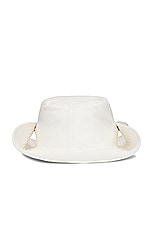 Miu Miu Cowboy Hat in Bianco & Nero, view 2, click to view large image.