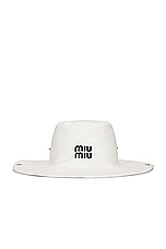Miu Miu Cowboy Hat in Bianco & Nero, view 5, click to view large image.