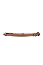 Miu Miu Soft Calf &amp; Nastro Belt in Cognac & Tobacco, view 2, click to view large image.
