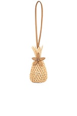 Miu Miu Pineapple Bag Keychain in Naturale, view 1, click to view large image.