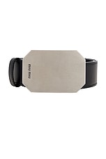 Miu Miu City Calf Metal Belt in Nero, view 3, click to view large image.