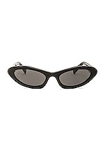 Miu Miu Oval Sunglasses in Black, view 1, click to view large image.