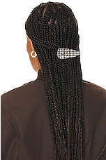 Miu Miu Gingham Logo Hairclip in Nero & Bianco, view 2, click to view large image.