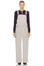 Miu Miu Corduroy Overalls in Granito, view 1, click to view large image.