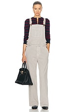 Miu Miu Corduroy Overalls in Granito, view 4, click to view large image.