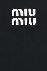 Miu Miu Mini Logo Dress in Nero, view 5, click to view large image.