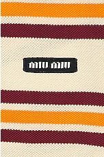 Miu Miu Cotton Silk Polo Dress in Crema, view 4, click to view large image.