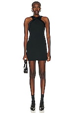Miu Miu Backless Mini Dress in Nero, view 1, click to view large image.