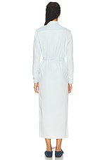 Miu Miu Long Sleeve Midi Dress in Celeste, view 3, click to view large image.