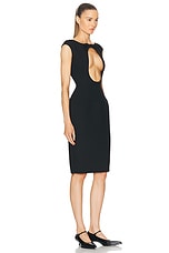 Miu Miu Natte Front Cut Out Midi Dress in Nero, view 2, click to view large image.