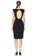 Miu Miu Natte Front Cut Out Midi Dress in Nero, view 3, click to view large image.