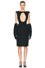 Miu Miu Natte Front Cut Out Midi Dress in Nero, view 4, click to view large image.