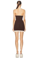 Miu Miu Halter Mini Dress in Cacao & Avorio, view 3, click to view large image.