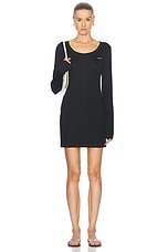 Miu Miu Long Sleeve Mini Dress in Nero, view 1, click to view large image.