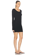 Miu Miu Long Sleeve Mini Dress in Nero, view 2, click to view large image.