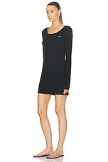 Miu Miu Long Sleeve Mini Dress in Nero, view 3, click to view large image.