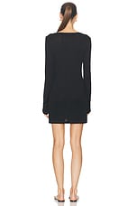 Miu Miu Long Sleeve Mini Dress in Nero, view 4, click to view large image.