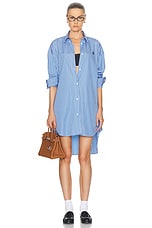 Miu Miu Mini Shirt Dress in Azzurro, view 1, click to view large image.