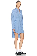 Miu Miu Mini Shirt Dress in Azzurro, view 2, click to view large image.