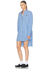 Miu Miu Mini Shirt Dress in Azzurro, view 3, click to view large image.