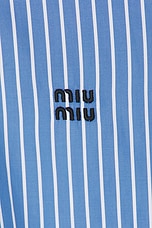 Miu Miu Mini Shirt Dress in Azzurro, view 5, click to view large image.