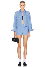 Miu Miu Lounge Short in Azzurro, view 5, click to view large image.