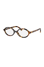 Miu Miu Optical Eyeglasses in Honey Havana, view 2, click to view large image.