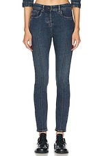 Miu Miu Low Rise Skinny Leg in Blue, view 1, click to view large image.