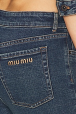 Miu Miu Low Rise Skinny Leg in Blue, view 6, click to view large image.