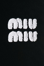 Miu Miu Logo Wide Leg in Nero, view 5, click to view large image.