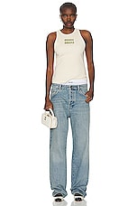 Miu Miu Relaxed Loose Wide Leg in Celeste, view 4, click to view large image.