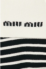 Miu Miu Short Sleeve Sweater in Ero & Naturale, view 5, click to view large image.