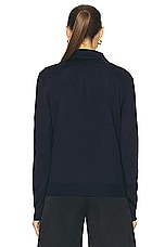 Miu Miu Polo Sweater in Blue, view 3, click to view large image.