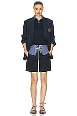 Miu Miu Polo Sweater in Blue, view 4, click to view large image.