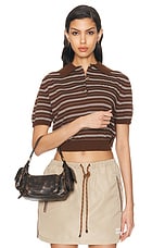 Miu Miu Short Sleeve Sweater in Cacao, view 1, click to view large image.