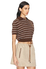 Miu Miu Short Sleeve Sweater in Cacao, view 2, click to view large image.