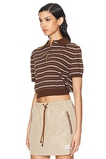 Miu Miu Short Sleeve Sweater in Cacao, view 3, click to view large image.
