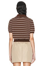 Miu Miu Short Sleeve Sweater in Cacao, view 4, click to view large image.