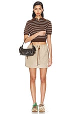 Miu Miu Short Sleeve Sweater in Cacao, view 5, click to view large image.