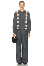 Miu Miu Argyle Sweater in Slate, view 5, click to view large image.