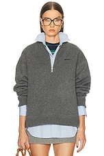 Miu Miu Cashmere F.12 Half Zip Sweater in Ardesia | FWRD